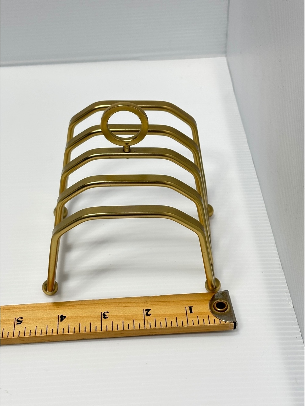 Toast Rack with Handle, 4-Slot Tableware Organizer Gold Color NEW - Picture 6 of 7